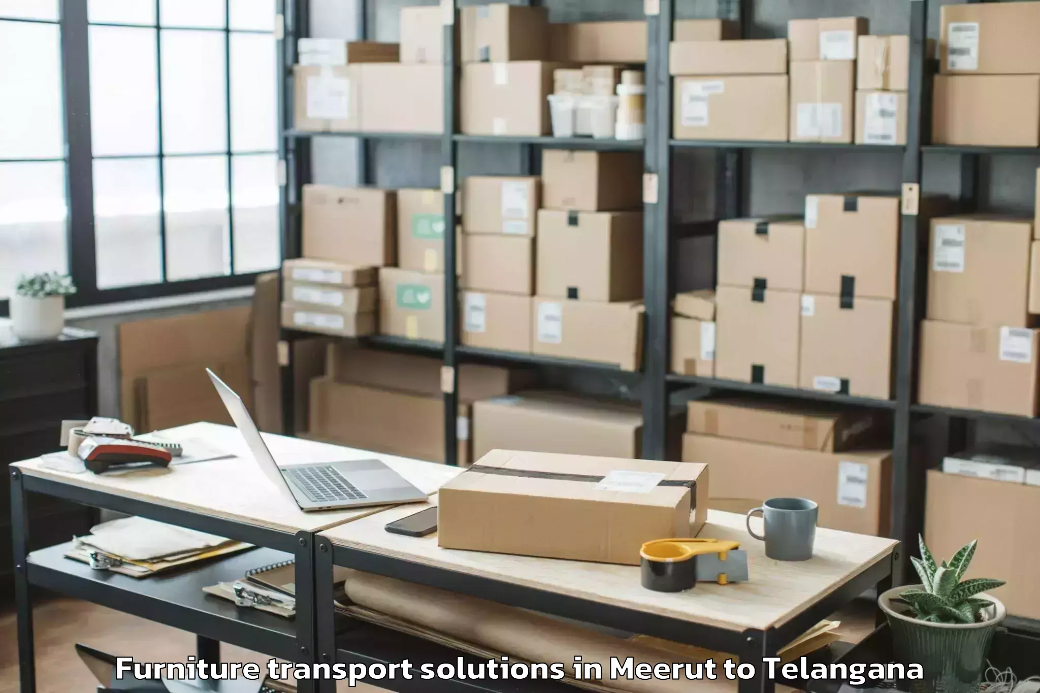 Book Meerut to Vemulawada Furniture Transport Solutions Online